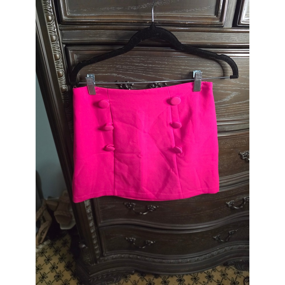 Zara Hot Pink Double Breasted Button Mini‎ Skirt Size Small 2157/028/630